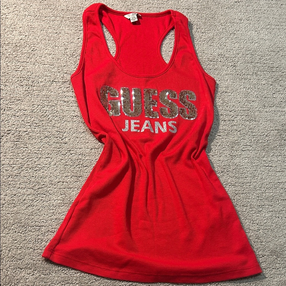 GUESS Vibrant Red Tank Top